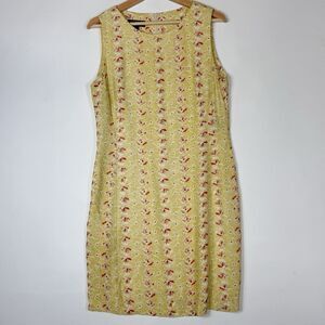 Country Road Vintage Y2K Yellow Floral Rayon Sheath Dress Women's‎ 10 US 12 AU
